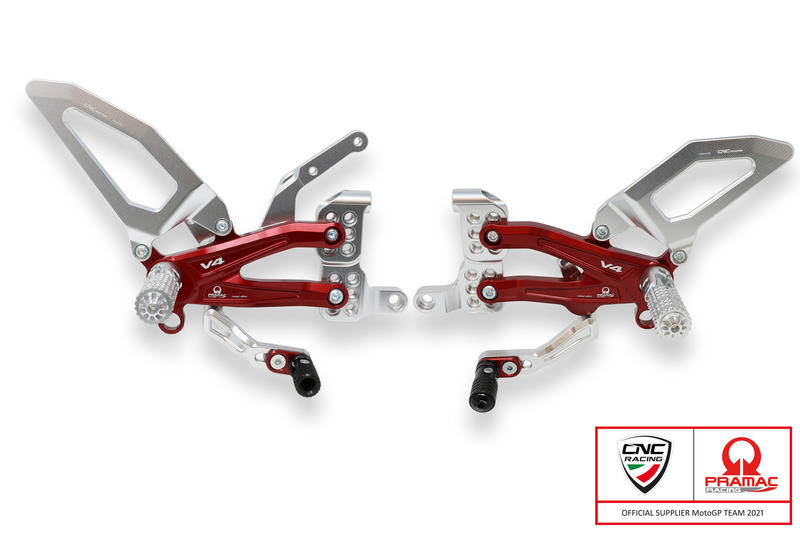 Adjustable rear sets Ducati Panigale V4 series for V4, V4 S and V4 Speciale - Pramac Racing limited Edition