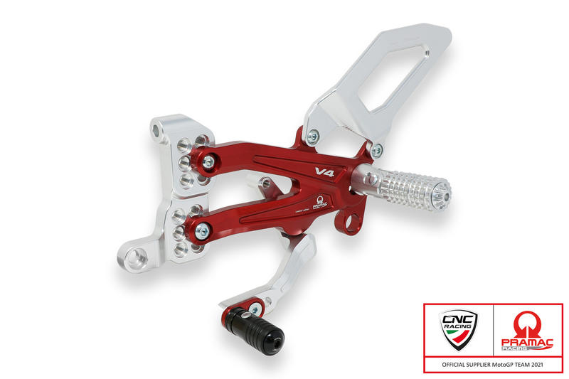 Adjustable rear sets Ducati Panigale V4 series for V4, V4 S and V4 Speciale - Pramac Racing limited Edition