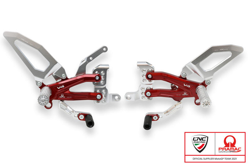 Adjustable rear sets RPS Ducati Panigale V4 series for V4, V4 S and V4 Speciale - EASY - Pramac racing Limited Edition