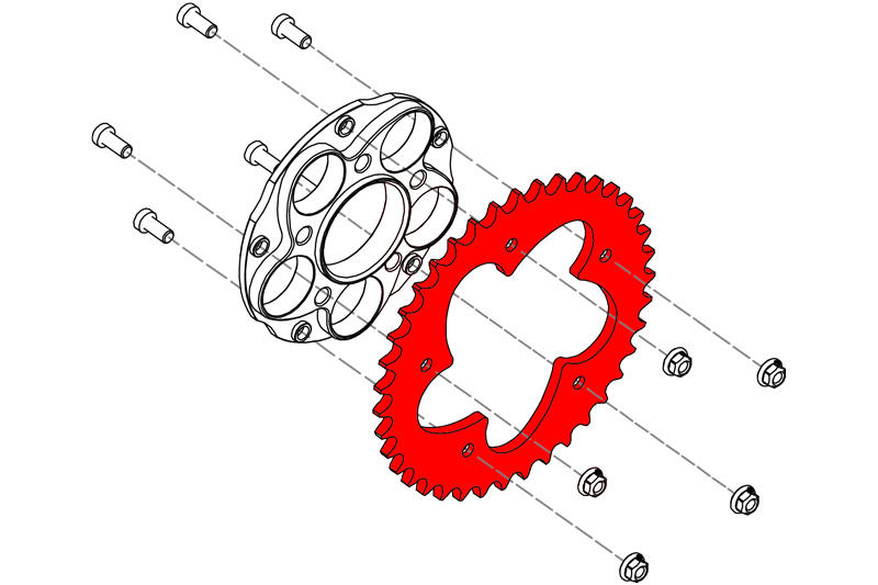 Ring gear Z44 P520 5 holes Ducati